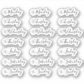 Sticker Jours de la semaine Aquarelle Snowflake Planner (Devant)