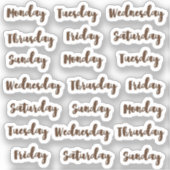 Sticker Jours de la semaine brosse cursive (Recto)