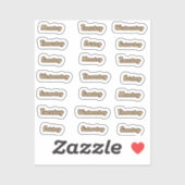Sticker Jours de la semaine cursive (Feuille)