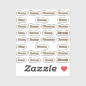 Sticker Jours de la semaine cursive (Feuille)