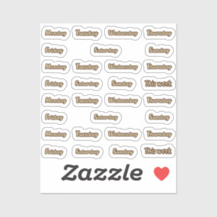 Sticker Jours de la semaine cursive