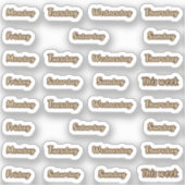 Sticker Jours de la semaine cursive (Recto)