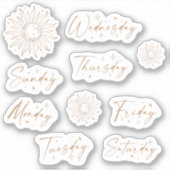 Sticker Jours de la semaine Feuille d'autocollant du plani (Devant)