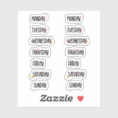 Sticker Jours de la semaine Jote Floral Black écriture (Feuille)