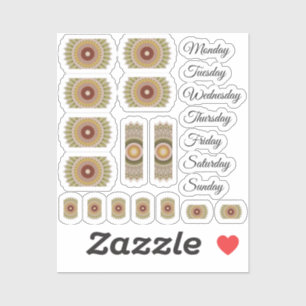 Sticker Jours personnalisés de la semaine Mandala