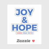 Sticker Joy and Hope - Harris Walz 2024 (Feuille)