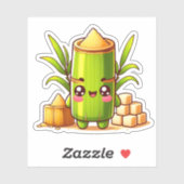 Sticker Joyeuse canne à sucre kawaii (Feuille)