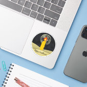 Sticker Joyeuse Chandeleur (Ordinateur portable avec iPhone)
