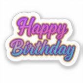 Sticker Joyeuse conception de typographie d'anniversaire e (Recto)