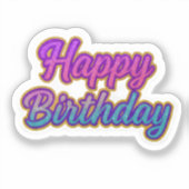 Sticker Joyeuse conception de typographie d'anniversaire e (Recto)