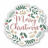 Sticker Joyeuse couronne de Noël (Devant)