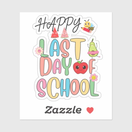 Sticker Joyeuse Dernière journée d'école (Feuille)