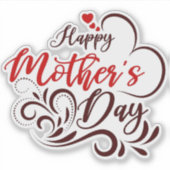 Sticker Joyeuse fête des mères Design élégant-23331 (Devant)