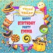 Sticker Joyeuse fête d'Halloween remplie de ruse-ou-gâteau (Devant)