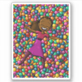 Sticker Joyeuse Fille Africaine Américaine (Devant)