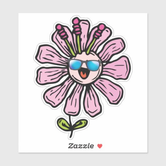 Sticker Joyeuse Fleur (Feuille)