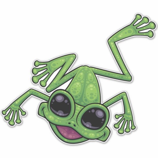 Sticker Joyeuse grenouille verte (Devant)