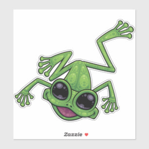 Sticker Joyeuse grenouille verte