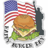 Sticker Joyeuse journée de burger (Devant)