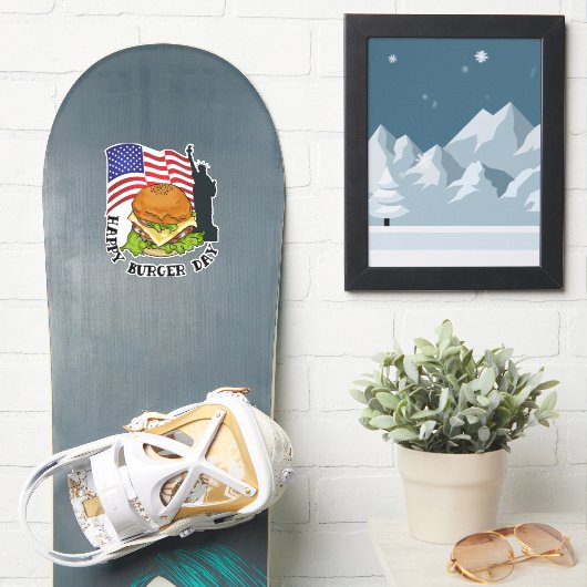 Sticker Joyeuse journée de burger (Snowboard)