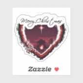 Sticker Joyeuse natalité de coeur de Noël (Feuille)