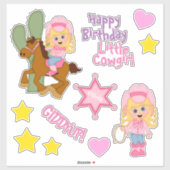 Sticker Joyeuse petite fille d'anniversaire (Feuille)