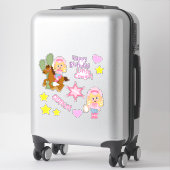 Sticker Joyeuse petite fille d'anniversaire (Sur valise)