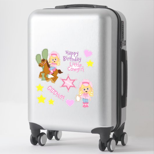 Sticker Joyeuse petite fille d'anniversaire (Sur valise)