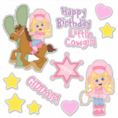 Sticker Joyeuse petite fille d'anniversaire (Devant)