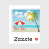 Sticker Joyeuse plage de Noël (Feuille)