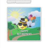 Sticker Joyeuse retraite, conception amusante et colorée, (Devant)