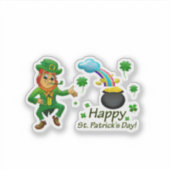 Sticker Joyeuse Saint-Patrick Lutins Arc-en-ciel  (Devant)