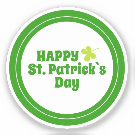Sticker Joyeuse Saint Patrick`s day Green Lucky Shamrock (Recto)