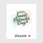 Sticker Joyeuse Saint-Patrick vintage (Feuille)