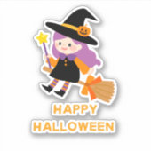 Sticker Joyeuse sorcière d'halloween (Devant)