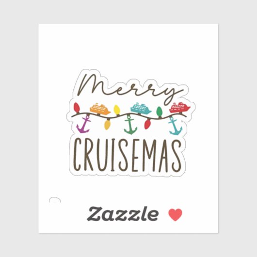 Sticker Joyeuses croisières de Noël Famille de croisières (Feuille)