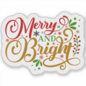 Sticker Joyeuses et brillantes fêtes (Devant)