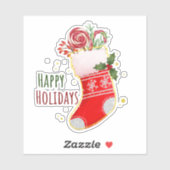 Sticker Joyeuses fêtes Noël Festive Stocking (Feuille)