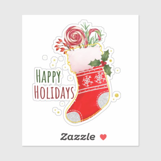 Sticker Joyeuses fêtes Noël Festive Stocking (Feuille)