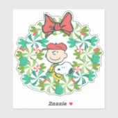 Sticker Joyeuses fêtes | Wreath de bonbon de menthe poivré (Feuille)