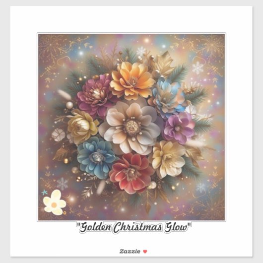 Sticker "Joyeuses fleurs de Noël" (Feuille)