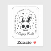 Sticker Joyeuses Pâques souhaits étranges lapin effrayant (Feuille)