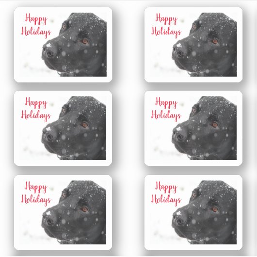 Sticker Joyeuses vacances Black Lab (Devant)