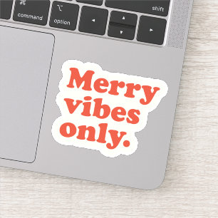 Sticker Joyeuses Vibes seulement les vacances de Noël rétr