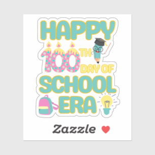 Sticker Joyeux 100ème Jour De L'Ère De L'École Retour À L'