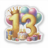 Sticker Joyeux 13e anniversaire (Devant)
