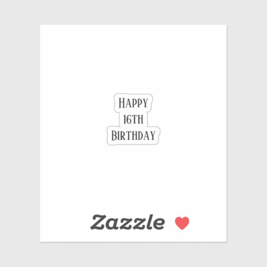 Sticker Joyeux 16e anniversaire Seize ans personnalisés 20 (Feuille)