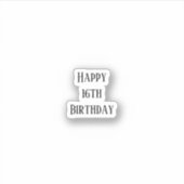 Sticker Joyeux 16e anniversaire Seize ans personnalisés 20 (Devant)