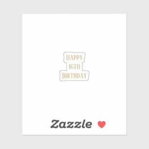 Sticker Joyeux 16e anniversaire Seteen Custom Age couleur 