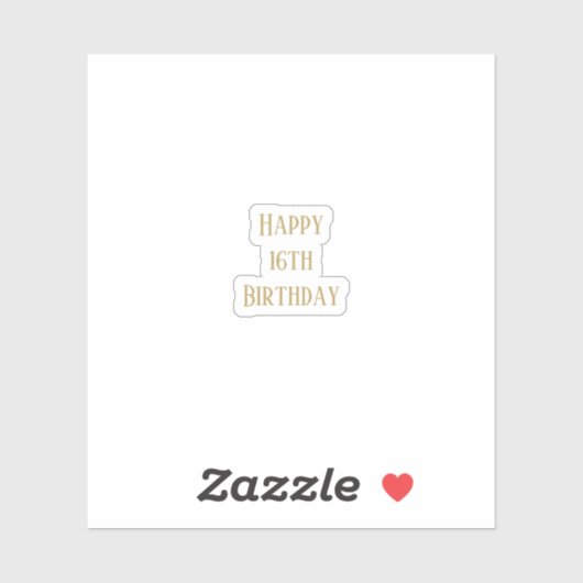 Sticker Joyeux 16e anniversaire Seteen Custom Age couleur (Feuille)
